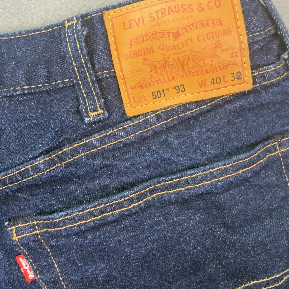 Levis 501 93 Straight Leg Jeans 40x29 Dark Wash Blue Denim 79830-0241